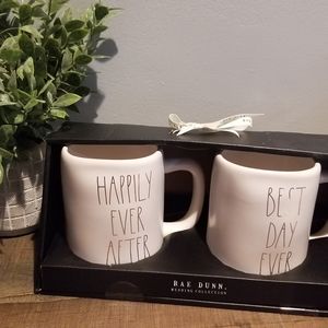 RAE Dunn mig set. HAPPILY EVER AFTER